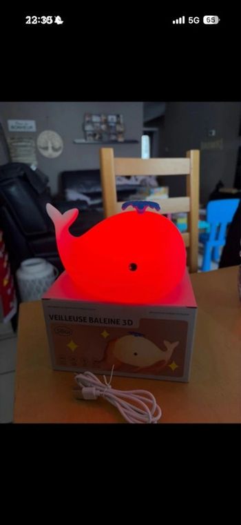Veilleuse baleine 3D