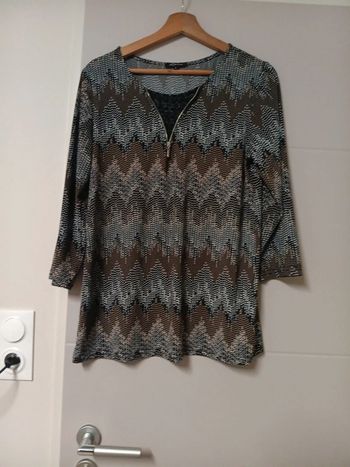 Tunique noire imprimée borderie mosquitos