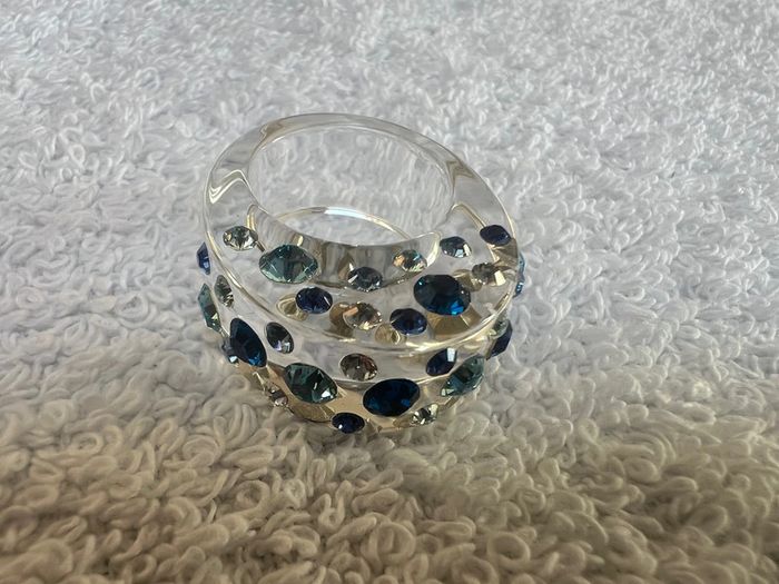 bague cristaluna diva cristal acrylique transparent swarovski neuf 100 356 c2 - photo numéro 4