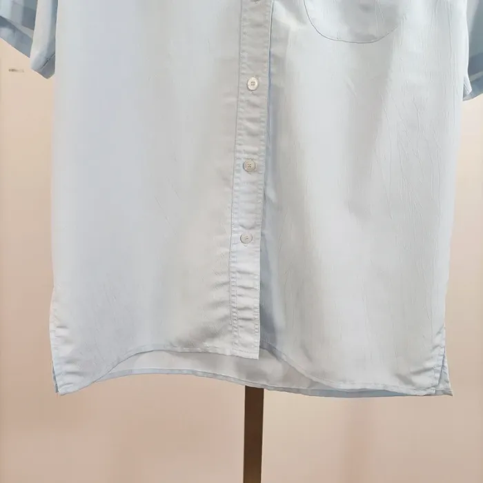 Chemise bleu ciel manches courtes col brodé Les Impeccables T40 fluide et légère A917 - photo numéro 6