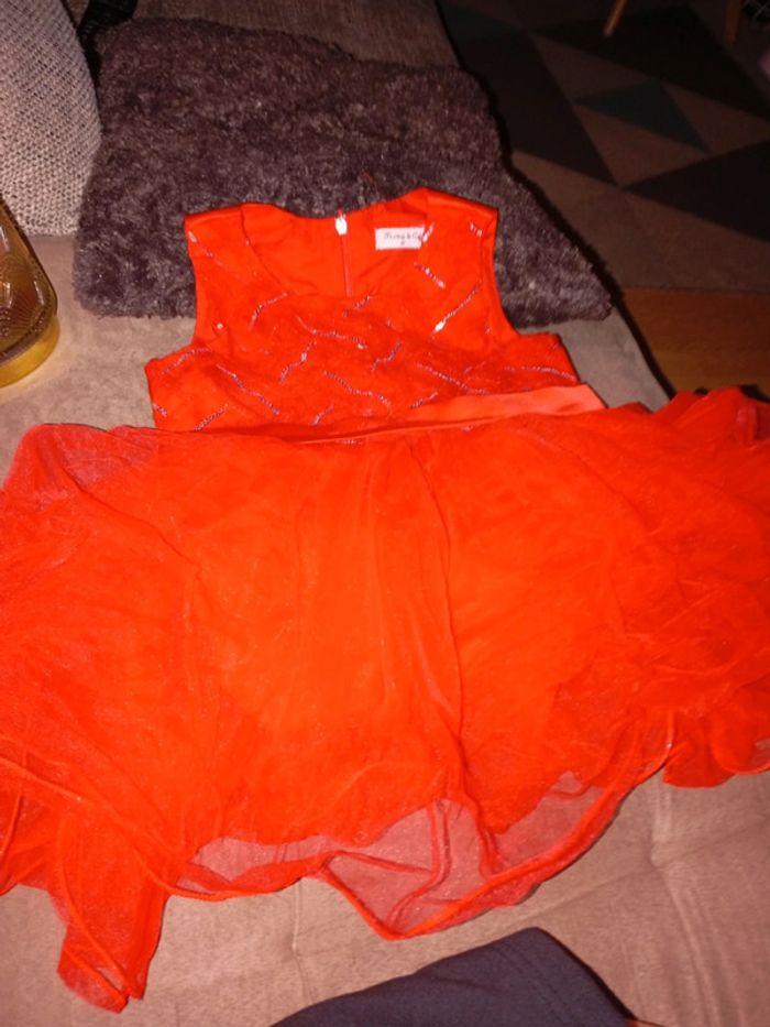 Robe rouge de fête fille