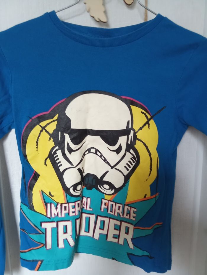 Pull manche longue garçon 7-8  ans star wars motif, bleu jaune, blanc - photo numéro 3