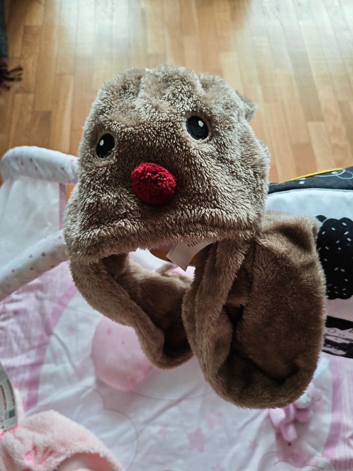 Bonnet-écharpe 2-en-1 ORCHESTRA Neuf – Marron – 12 mois (47 cm) - photo numéro 2