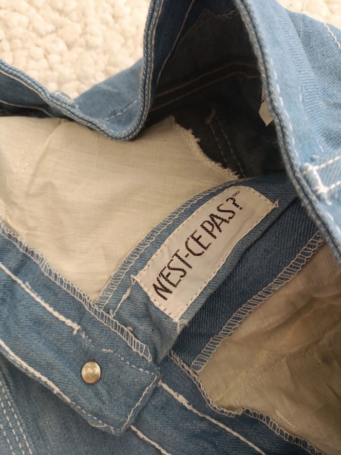 Jean droit vintage clair "N'est-ce pas ?" taille 38/40 - coupe droite Y2K rétro - photo numéro 4