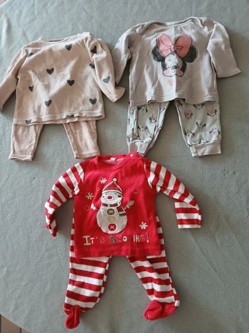 Lot pyjamas 2 pièces 12 mois