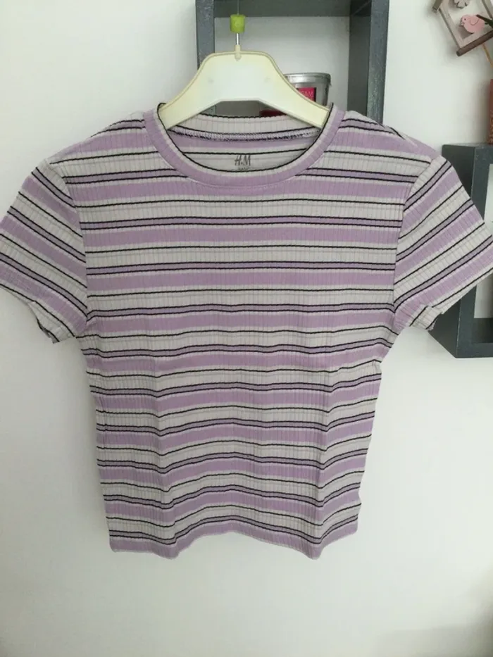 Haut tissu côtelé H&M 12 ans quasi neuf - photo numéro 4