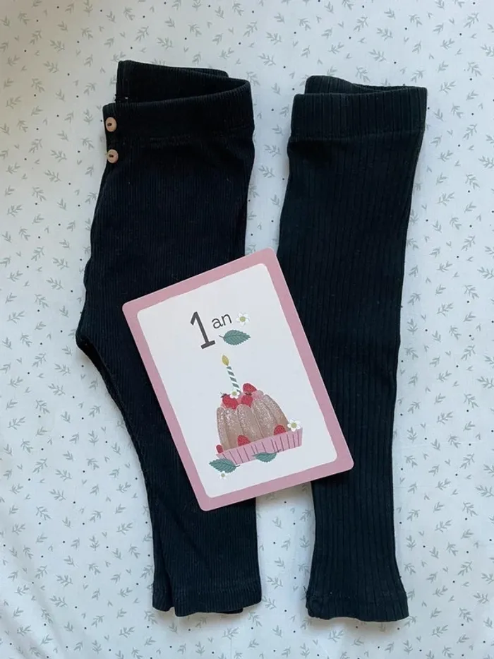 Lot 3 leggings noirs kiabi 12 mois