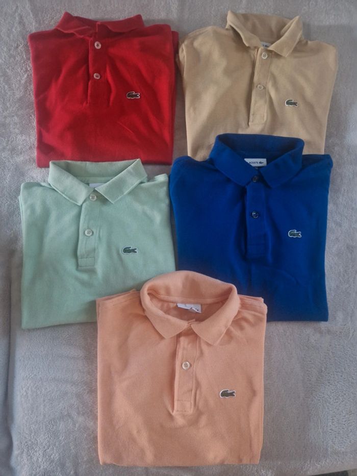 Lot 5 polos garçon 12ans Lacoste - photo numéro 2