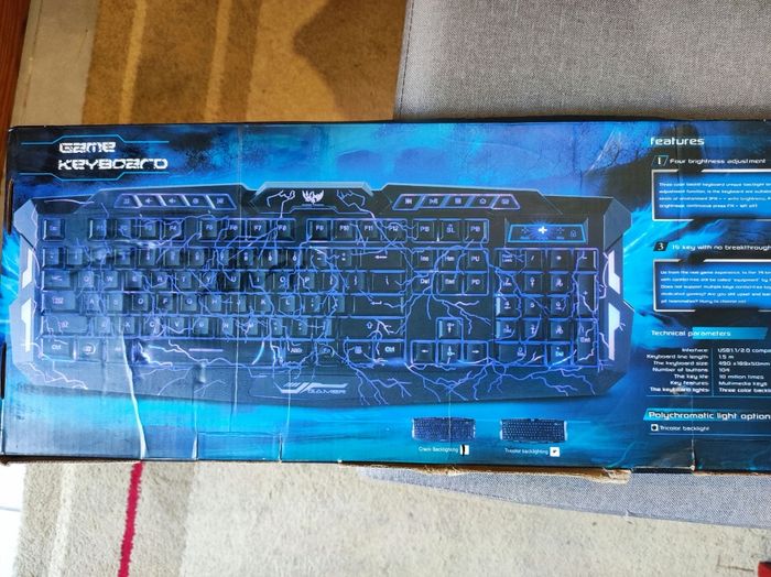 Clavier Gamer rétro lumineux 3 couleurs. CM030. Sans souris - photo numéro 7