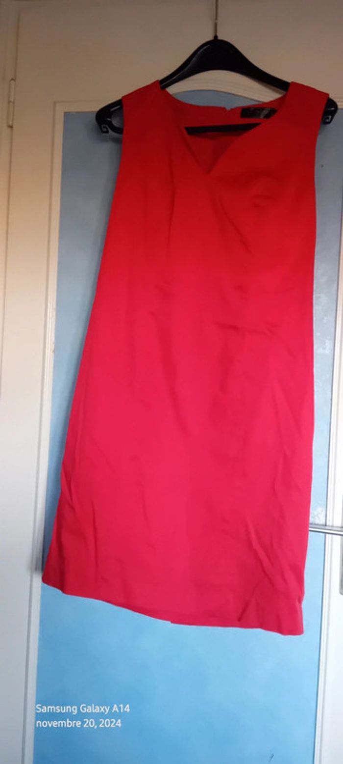 Robe chic rouge décolleté V femme 42 bon prix collection - photo numéro 3