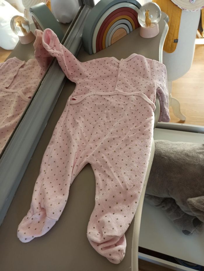 Pyjama rose à pois dorés 6 mois Mots d'enfants - photo numéro 5