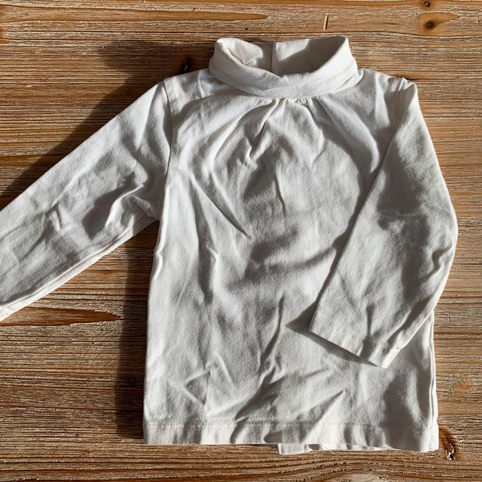 T-shirt col roulé blanc