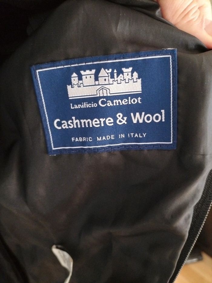 Manteau Cachemire et laine noir fermeture Zip - photo numéro 8