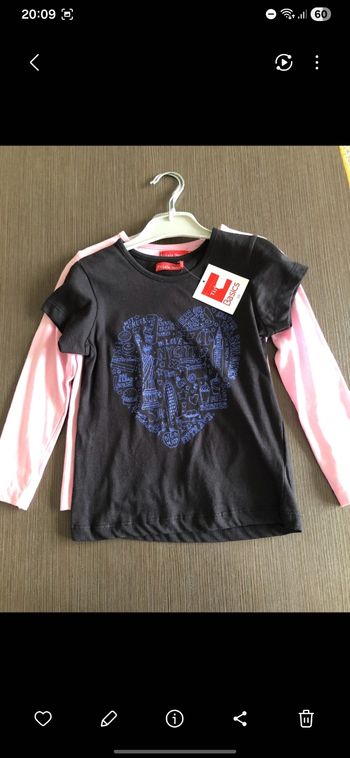Lot 2 tee shirt en coton tissaia 5 ans 