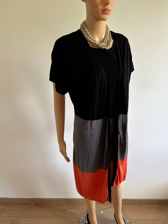 Robe pull avec cardigan à manches courtes 123 taille 38/40 TBE - photo numéro 2