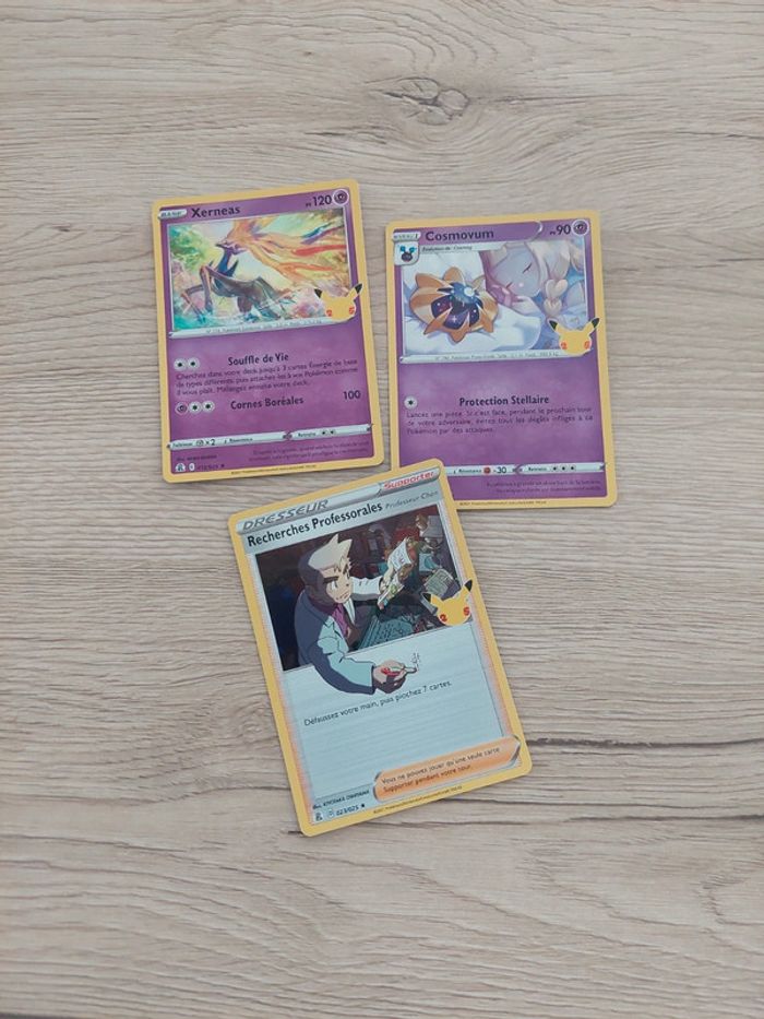 Lot de 3 cartes holo célébration 25 ans pokemon