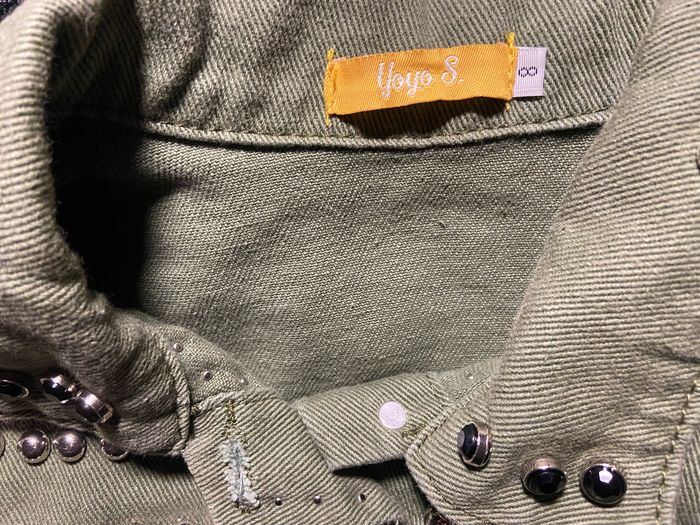 Veste en jean clouté kaki Yoyo S taille 8 ans - photo numéro 4