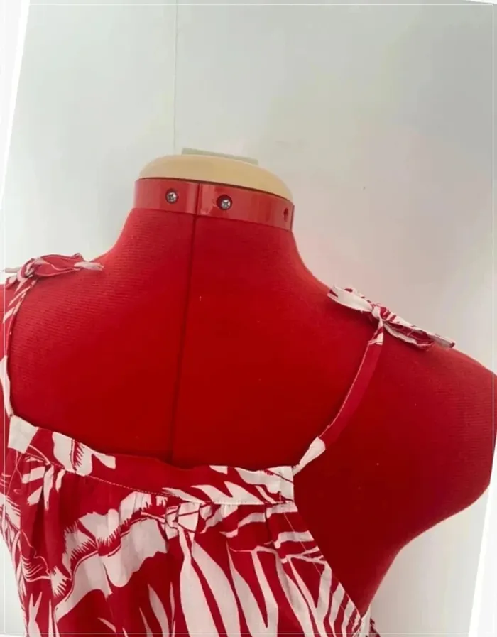 Top volant floral rouge et blanc Mim - photo numéro 6