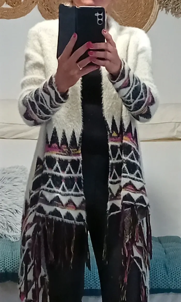 Veste poncho franges - photo numéro 2