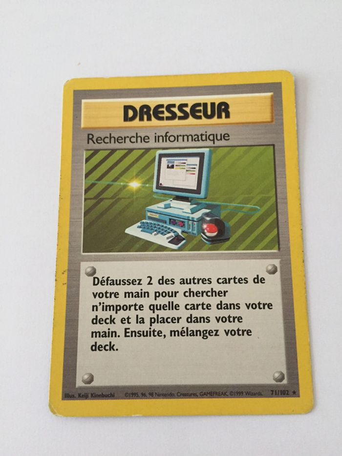 71/102 - Carte pokémon dresseur recherche informatique 71/102 rare set de base V2 CP