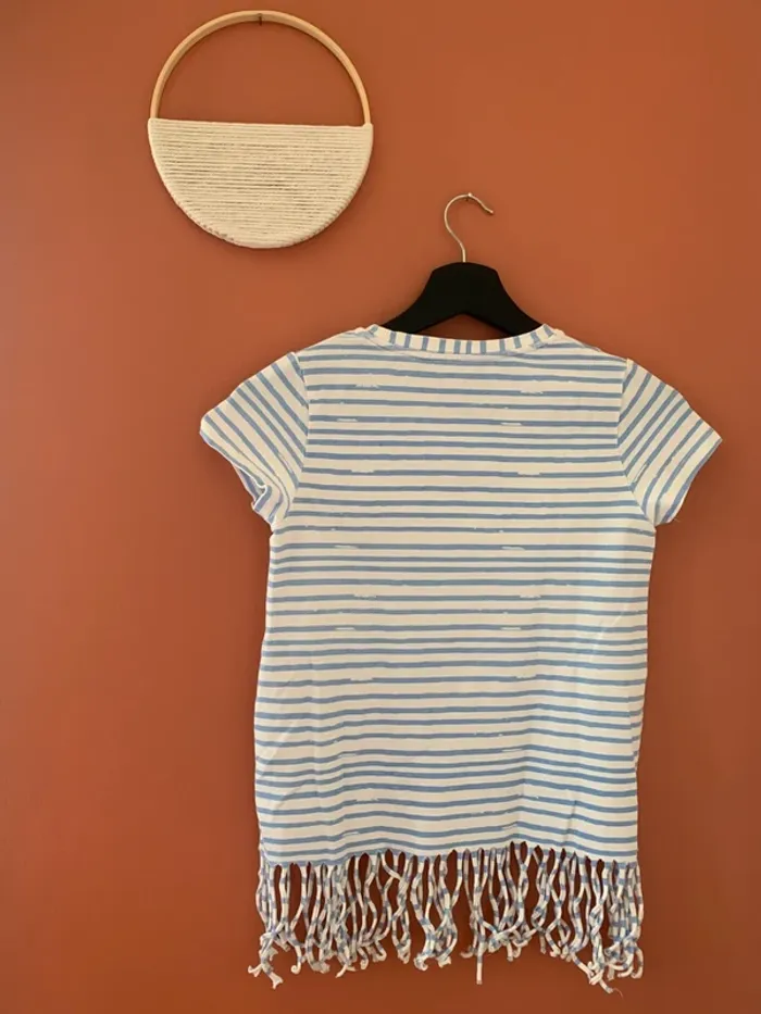 🐱 T-shirt rayé chats & franges - River Woods– 12 ans - photo numéro 3
