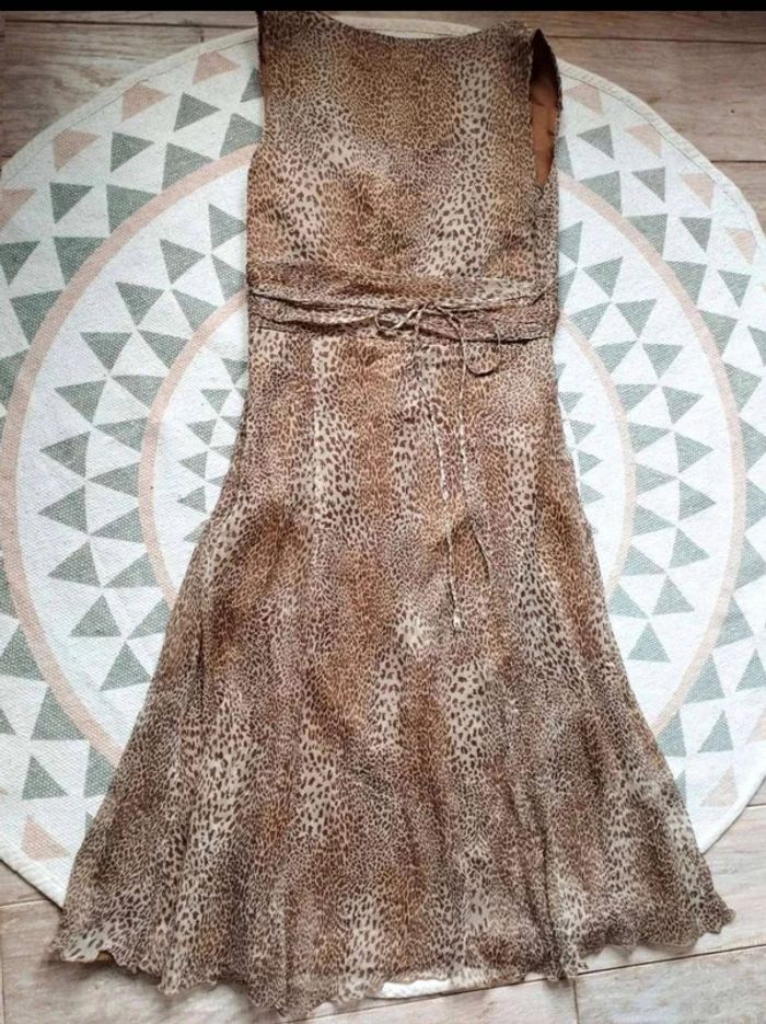 Robe  100%  soie  - Léopard -  Sinequanone Vintage  -  36 =  32 actuel - Parfait état - photo numéro 12