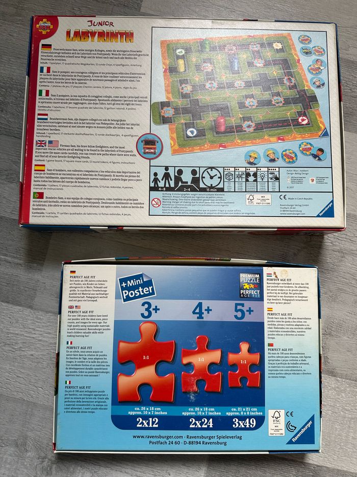 Lot labyrinthe junior + 2 puzzles Sam le pompier - photo numéro 2