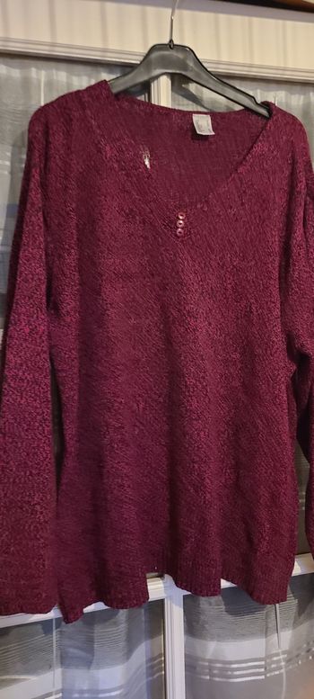 Pull babette col v coupe ample taille 48-50