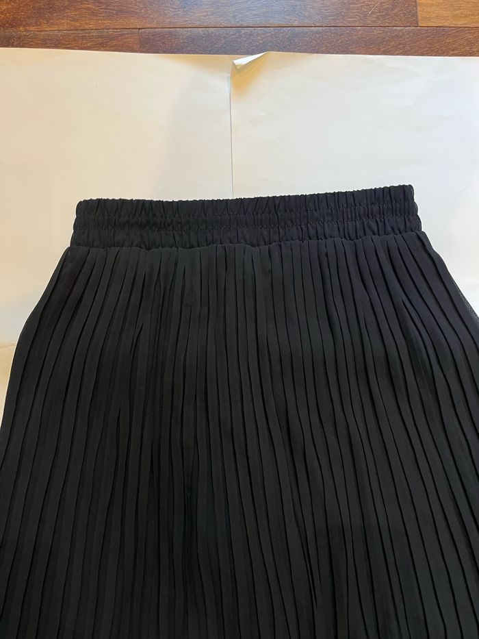 Pantalon plisse noir basique ample wide leg taille S/36 - photo numéro 3