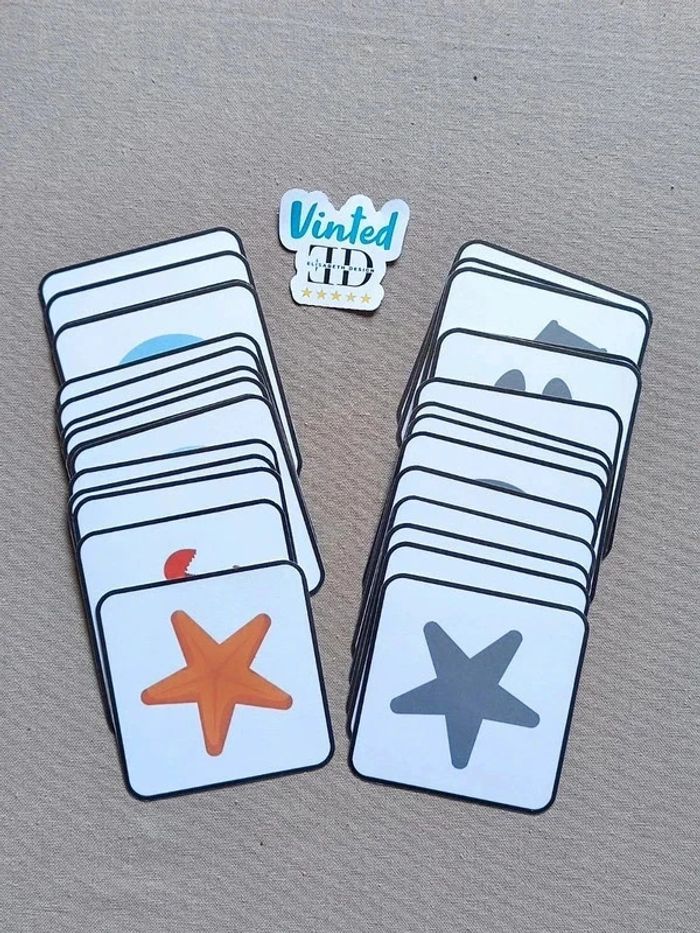 Discrimination visuelle 36 cartes images / ombres de l'été