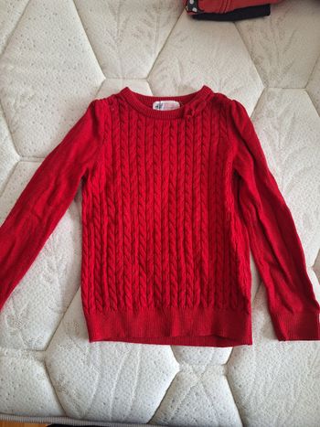 Pull fille rouge