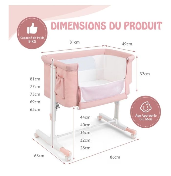 Cododo bébé rose – comme neuf – très peu utilisé - photo numéro 5