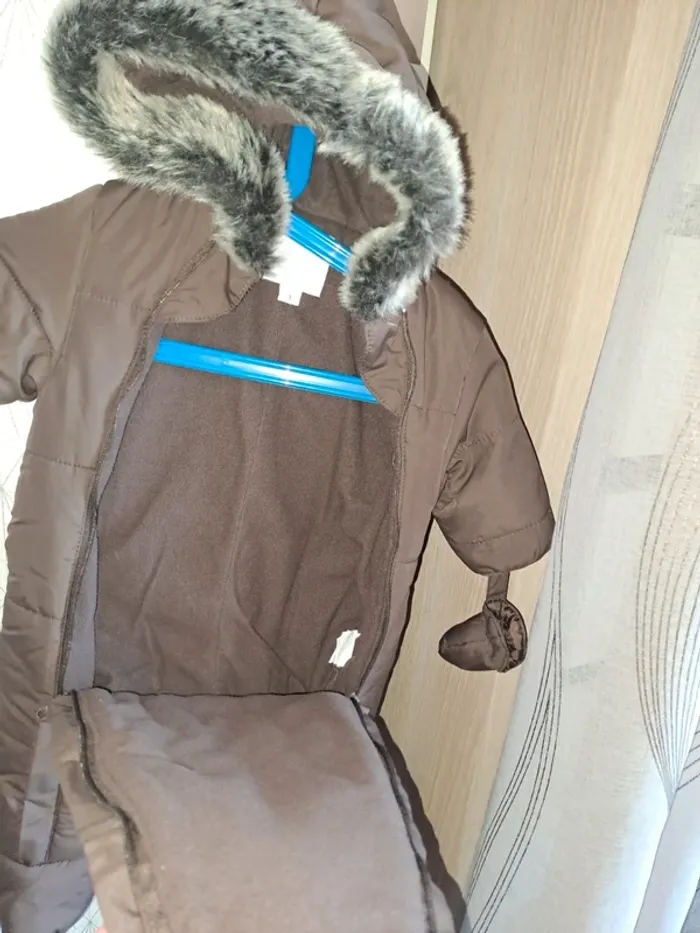 Combinaison bien chaude garçon doublée brioche 3 mois comme neuve marron - photo numéro 6