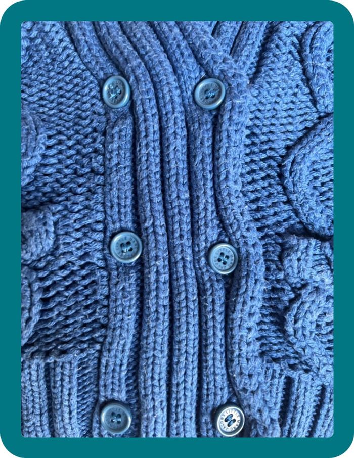 Gilet torsadé bleu électrique à col 9 mois - Little Marc Jacobs - photo numéro 5