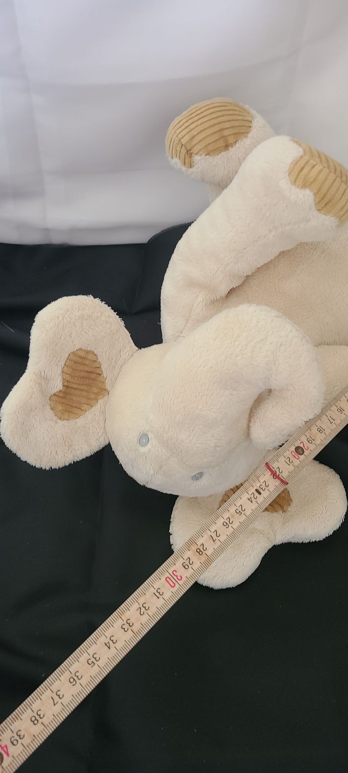 Doudou éléphant blanc écru beige SOFT FRIENDS - photo numéro 4