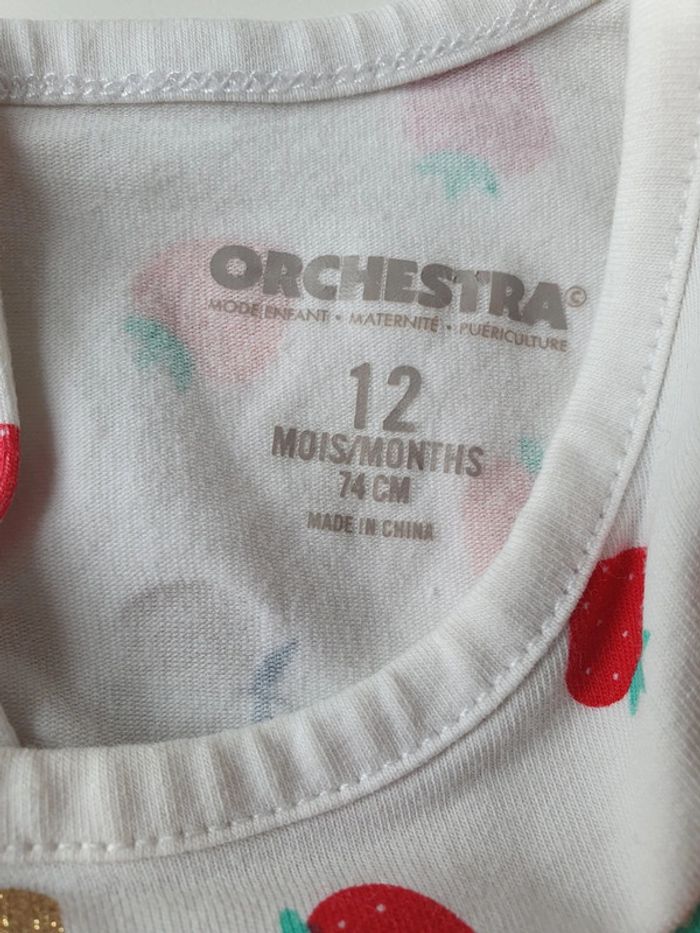 Combinaison Barboteuse combishort Orchestra 12 mois 74 cm - photo numéro 2