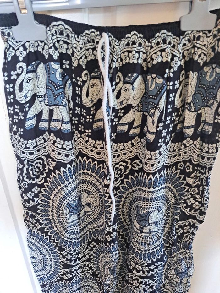 Pantalon léger noir et bleu éléphant 36 - photo numéro 5