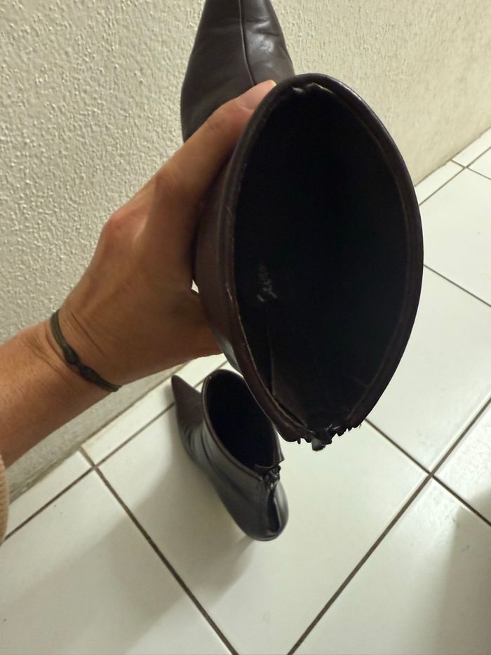 Bottines cuir marron/bordeaux T37 - photo numéro 5