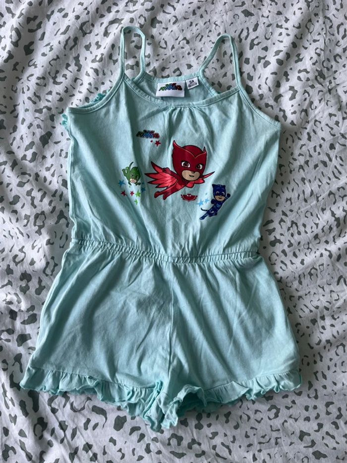 Combishort Pyjamasques Bleu Clair