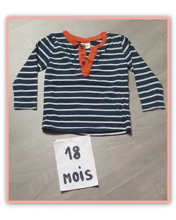 Maillot t-shirt manches longues 80cm 18mois garçon