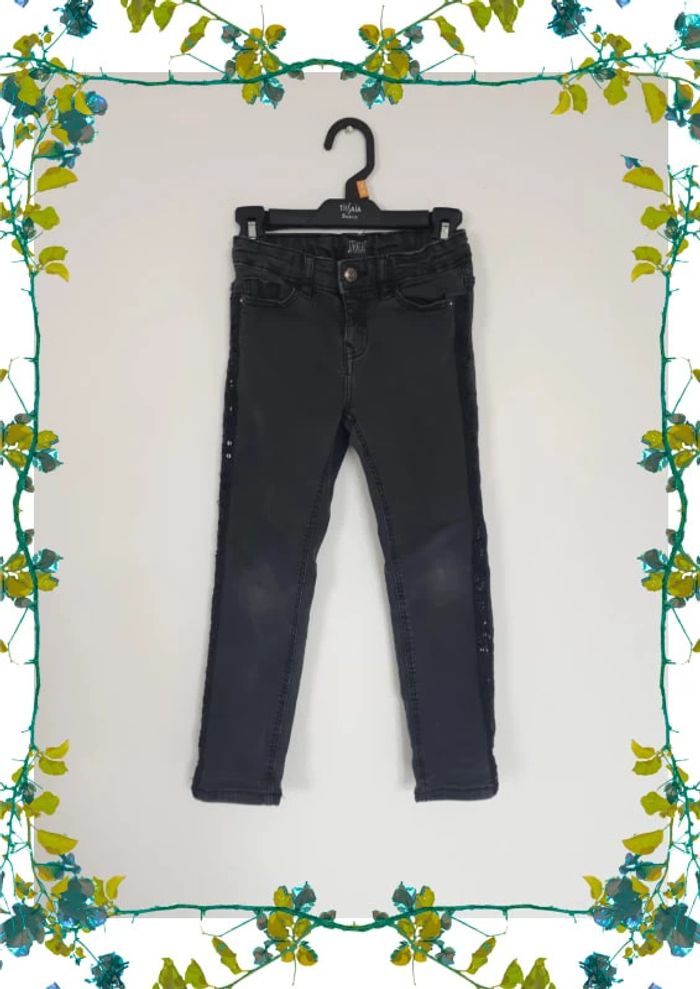 Jeans taille ajustable a strass 5 ans