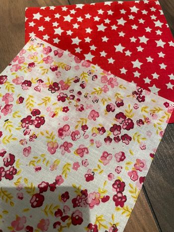 Lot de deux coupons de tissus 15x15