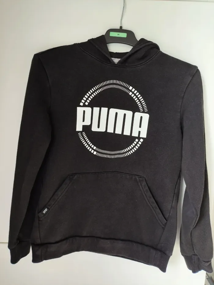 🖤🧥 Sweat à capuche Puma noir garçon – Taille 10-11 ans – Bon état - photo numéro 2