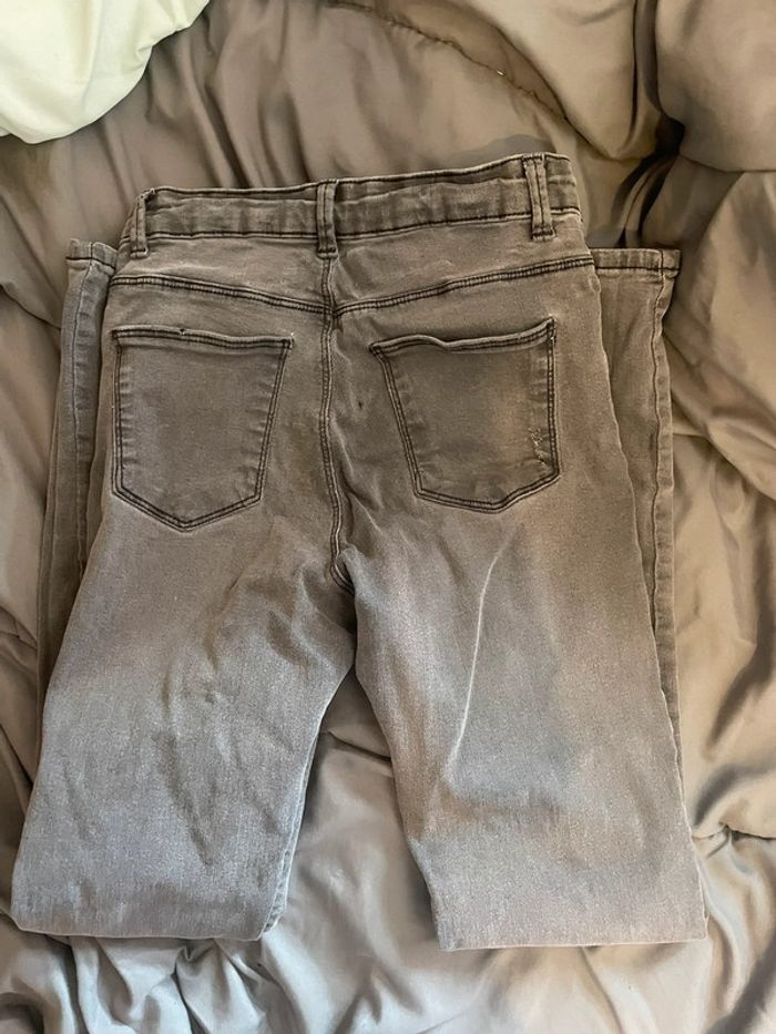 Pantalon skinny gris délavé – Taille 14 ans / XS - photo numéro 2