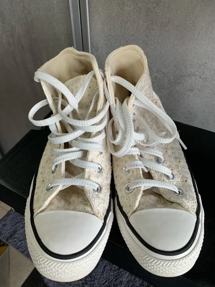 Baskets hautes brodées femme 37,5 - photo numéro 4