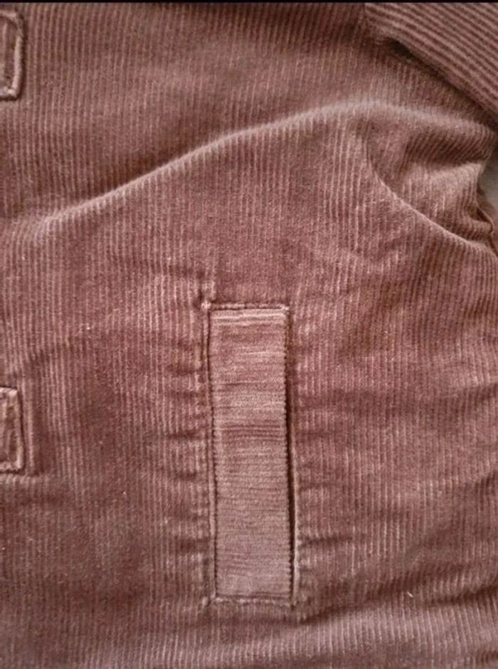 Manteau à capuche marron en velours Obaïbi 12 mois - photo numéro 2