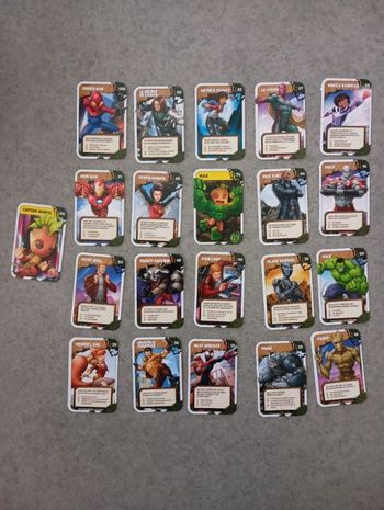 Lot de 21 cartes Marvel Leclerc neuves