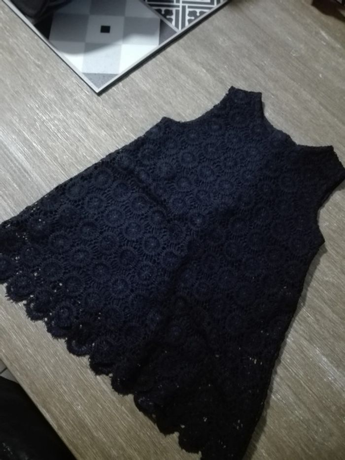 Robe bébé fille 6 mois bleu marine cérémonie élégante chic dentelle