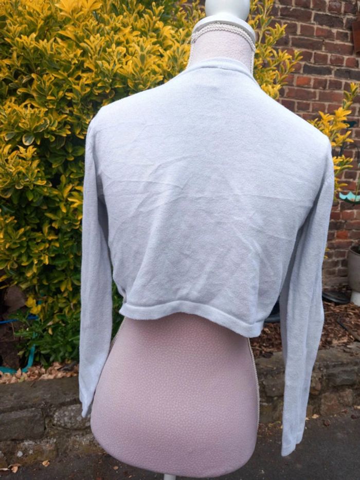 Gilet bolero gris perle. Jottum. Taille 12 ans. - photo numéro 2