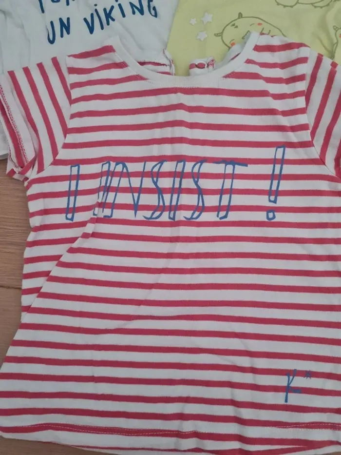 3 tee-shirts manches courtes 2 ans - photo numéro 2